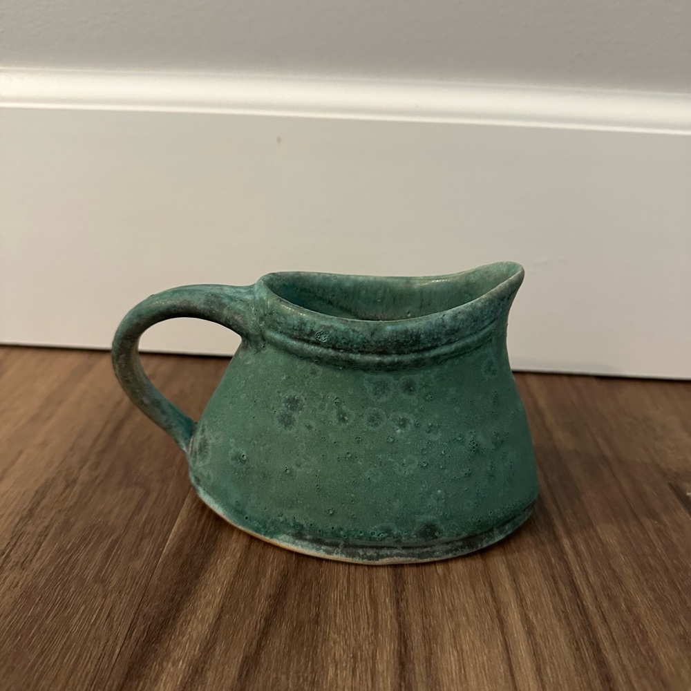 Handcrafted Green Ceramic small pitcher